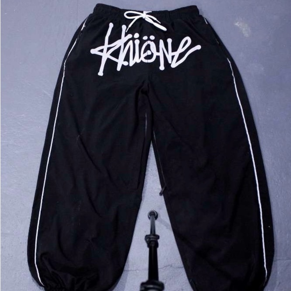 Khione Black Snow-Pants with White reflective logo